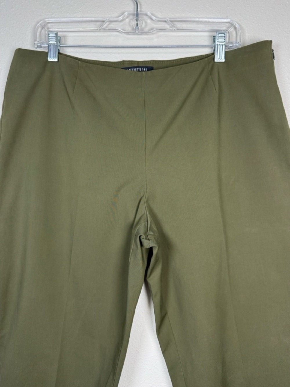 Lafayette 148 Lexington Bleecker Pants Trouser 14 Olive Cropped Side Zip Career - Picture 5 of 16